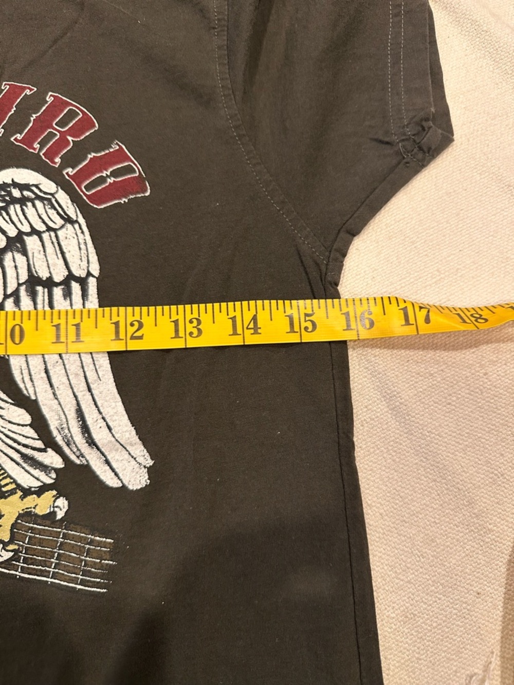 Freebird Graphic Tee - Black with White & Red Eagle - Picture 7 of 7